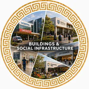 Buildings social infrastructure hospitals schools community projects portfolio