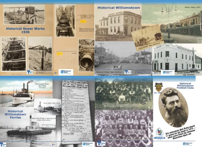 Williamstown historical campaign materials sewer project community engagement Melbourne Water