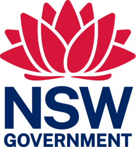 NSW Government logo featuring the Waratah emblem