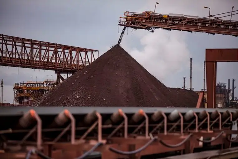 Olympic Dam refinery operations with extracted ore stockpile BHP mining South Australia