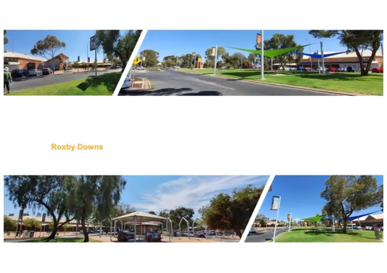 Roxby Downs town centre streetscape South Australia community near Olympic Dam