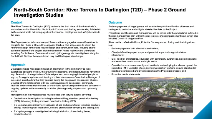 T2D Torrens to Darlington Project South Australia