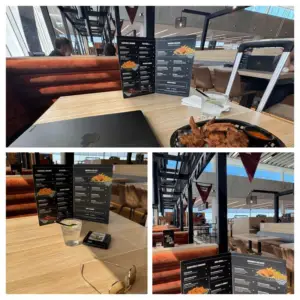 ADL Grounds Bar seating area and dining space inside Adelaide Airport