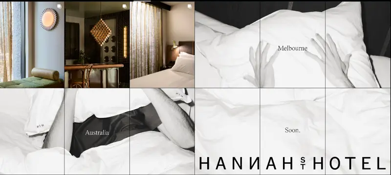 Hannah St Hotel Melbourne luxury boutique hotel in Southbank opening in 2025.