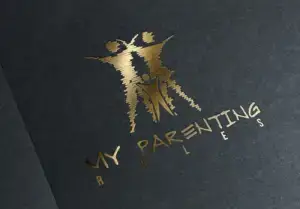 My Parenting Rules logo featuring a parent and child silhouette beneath a protective roofline, symbolising guidance, support, resilience and family connection.