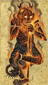Spiritual artwork depicting Iblis and the inner struggle between ego, pride, humility and divine surrender within Islamic and Sufi traditions.