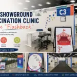 Adelaide Showground Super Vaccination Clinic featuring a colourful circus-themed children’s COVID-19 vaccination environment designed to create a more engaging and less intimidating public health experience during the pandemic.