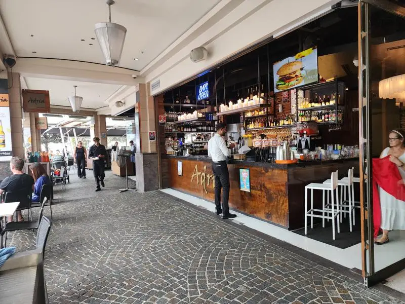 Adria Bar Restaurant waterfront dining at Darling Harbour Sydney.