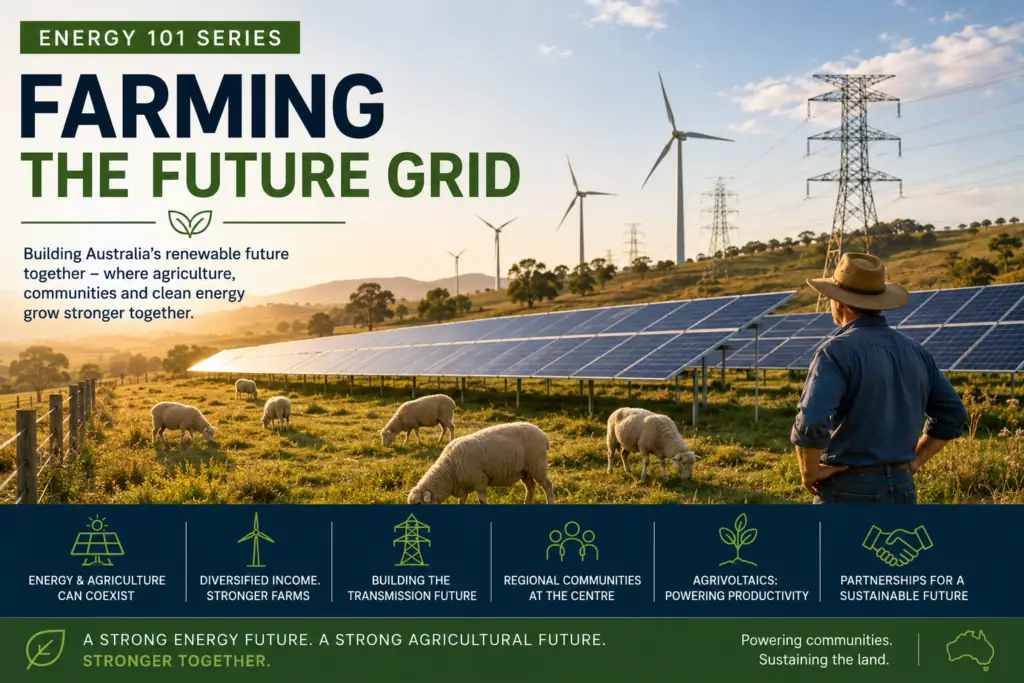 Energy 101 Series article exploring agriculture, agrivoltaics and renewable energy infrastructure across regional Australia