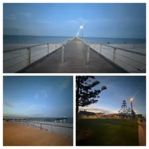 Henley Beach jetty and foreshore at sunrise, Adelaide, South Australia