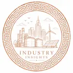 Industry Insights logo featuring infrastructure, renewable energy and industrial imagery inside a rose gold circular frame.