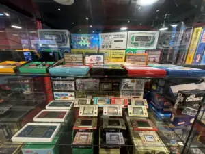 Retro handheld consoles and vintage gaming collection at The Gamesmen Sydney.