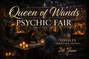 Queen of Wands Psychic Fair at Tonsley featuring local market stalls, spiritual practitioners, handmade products and community activities in Adelaide